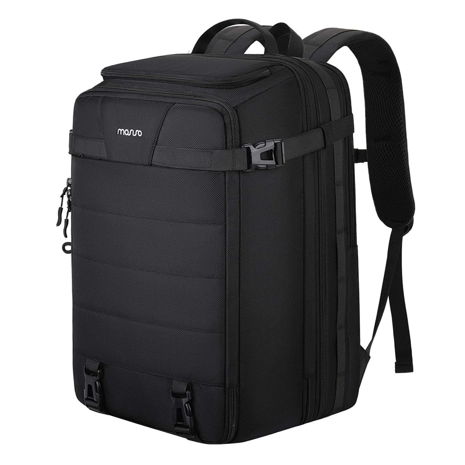 MOSISO 40L Travel Backpack for Women Men, 18.50 x 11.81 x 7.48 inches, Black