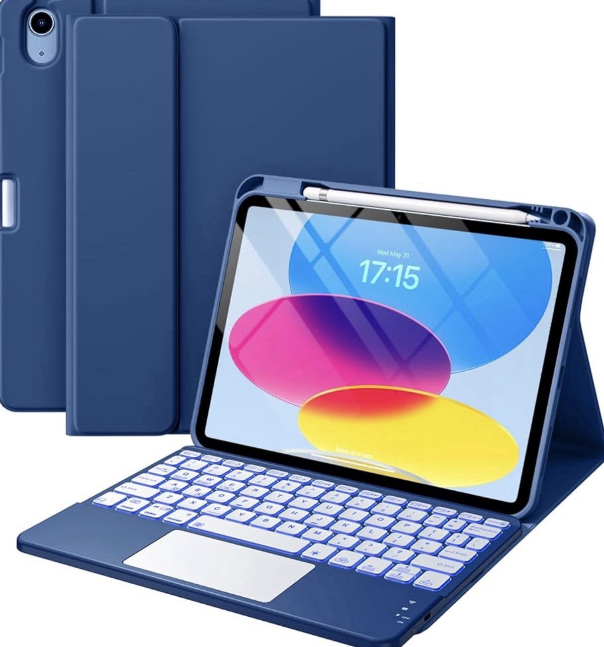 Harvopu Compatible for iPad 11th 10th Generation Case with Keyboard, Folio Cover