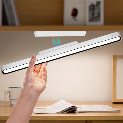 Desk Light Bar, 16.5in Magnetic Rechargeable LED, 3000K, 4500K, 1 Pack White