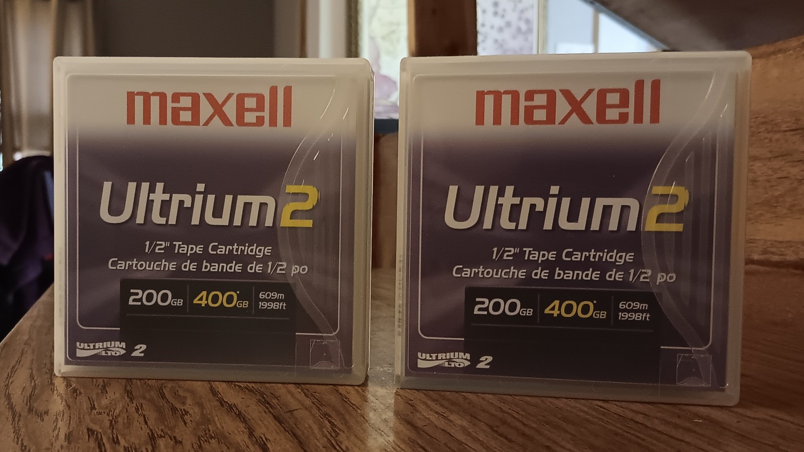 2 - Maxell Ultrium 2 1/2" Tape Cart.  400GB
