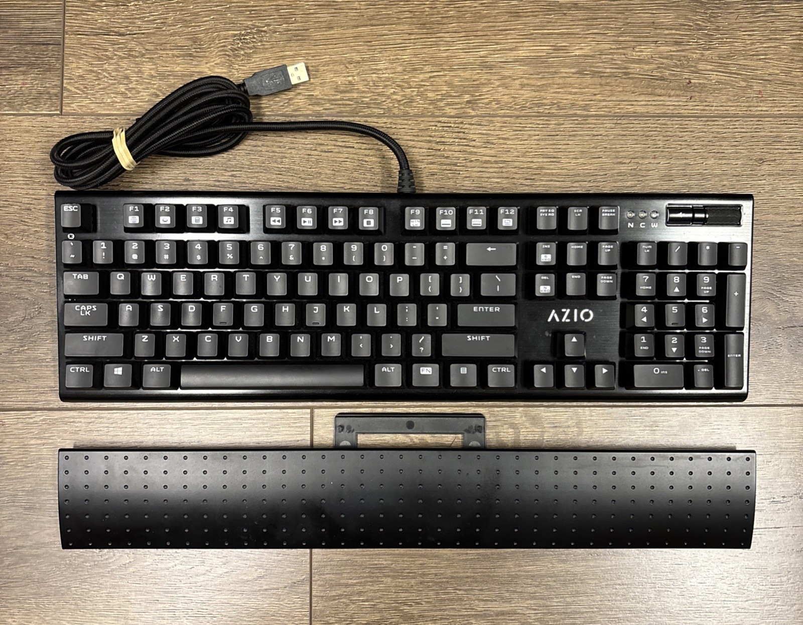 Azio Mechanical Backlit Gaming Keyboard MGK-1K with Palm Rest Black and Feet