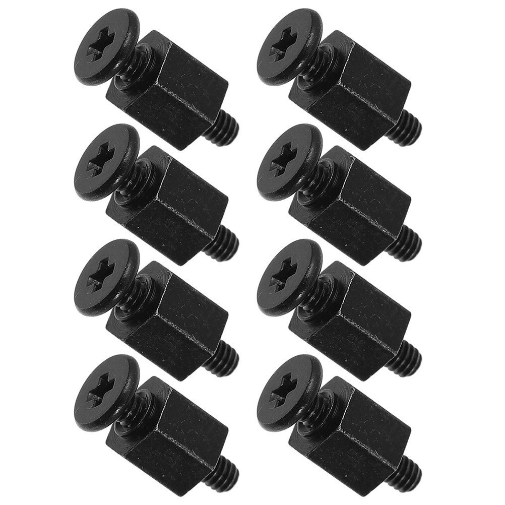 8Pcs Black Metal Motherboard Screws Reusable Laptop Mounting Screws Hexagon Head
