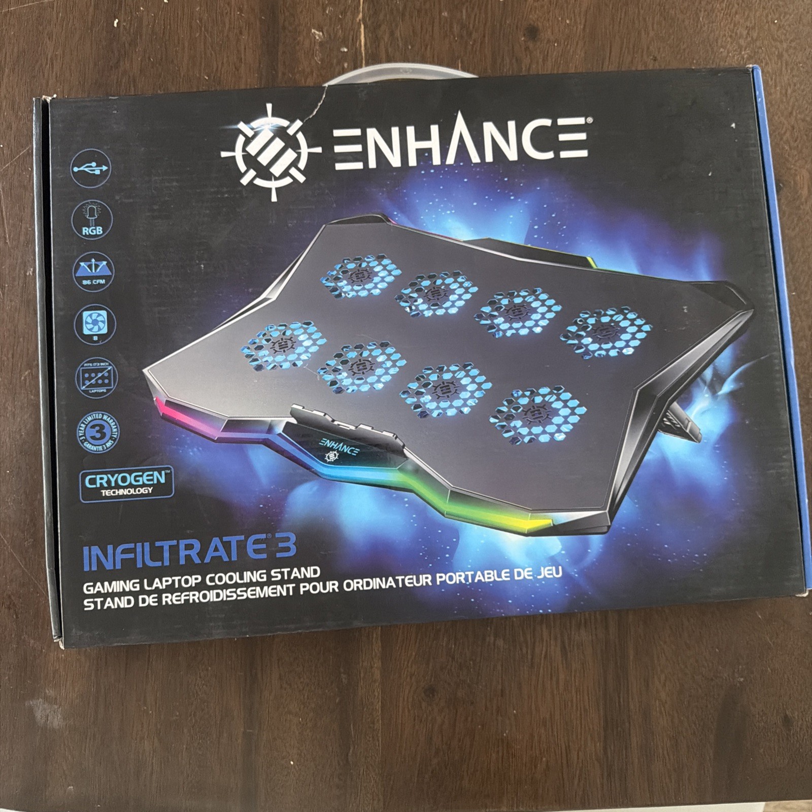 ENHANCE Infiltrate 3 Laptop Cooling Pad, 8 Fans