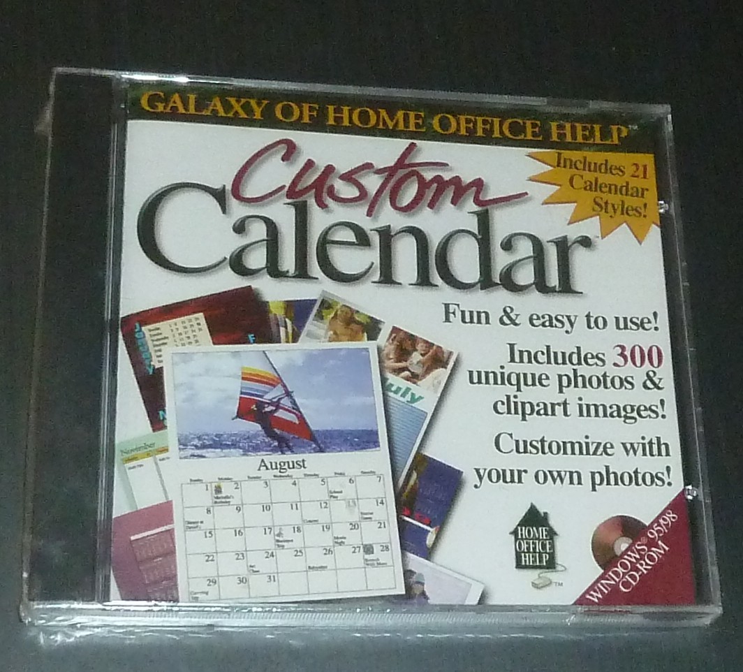 Custom Calendar Galaxy of Home Office help Windows 95/98 Vintage Clipart Sealed