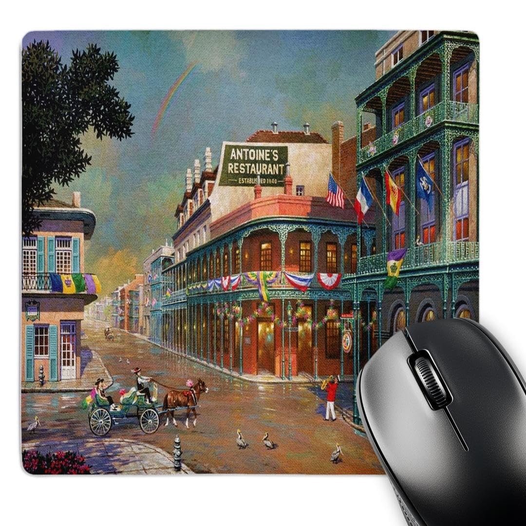 3dRose LLC 8 x 8 x 0.25 Inches Mouse Pad, Old New Orleans Painting (mp_80505_1)