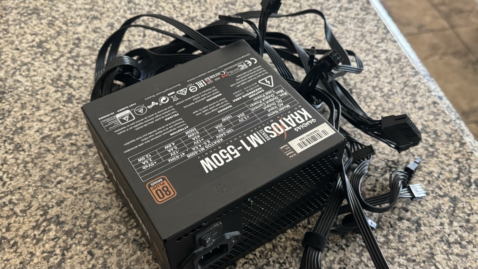 GAMDIAS KRATOS M1 550W 80+ Bronze ATX Gaming Power Supply PSU Tested Working