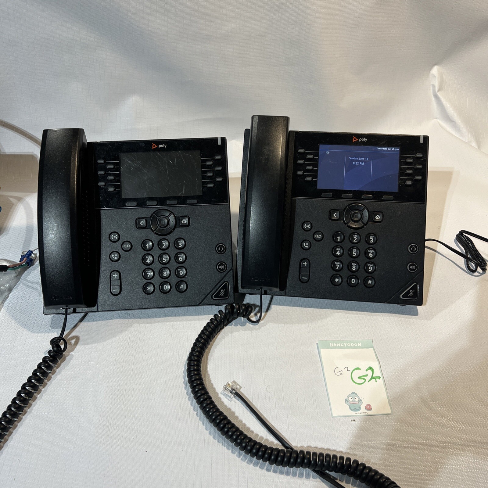Lot of 2 Polycom VVX 450 Business IP Phone 12 Lines 2201-48840-001