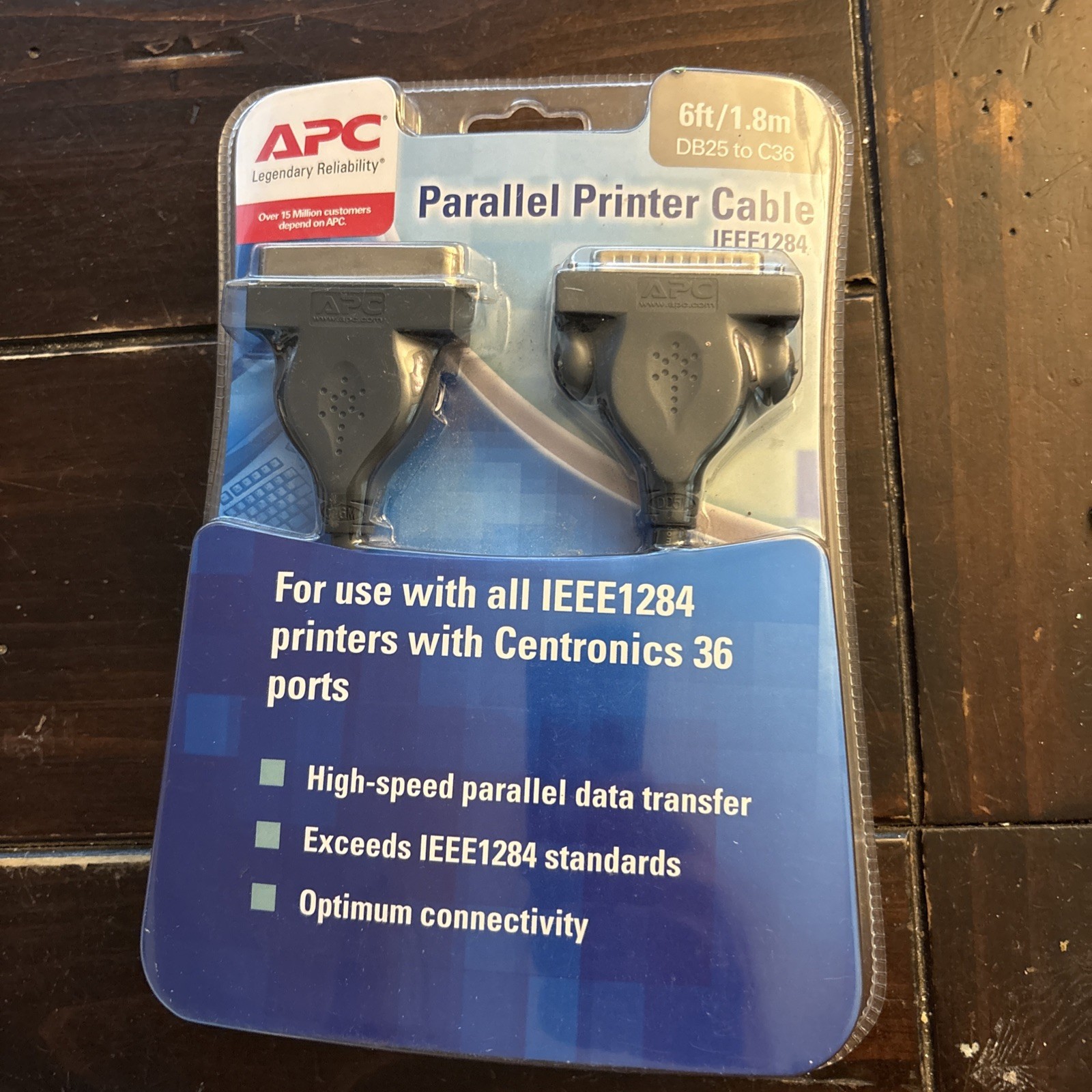 APC Parallel Printer Cable 6 Feet/1.8m IEEE1284 Centronics 36 High Speed
