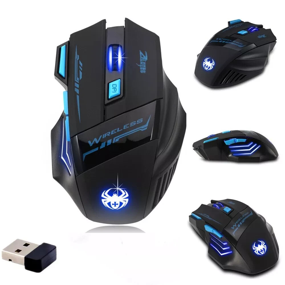 F14 2.4G Wireless Mouse LED Optical Computer 2400 DPI 7 Buttons Wireless Gaming