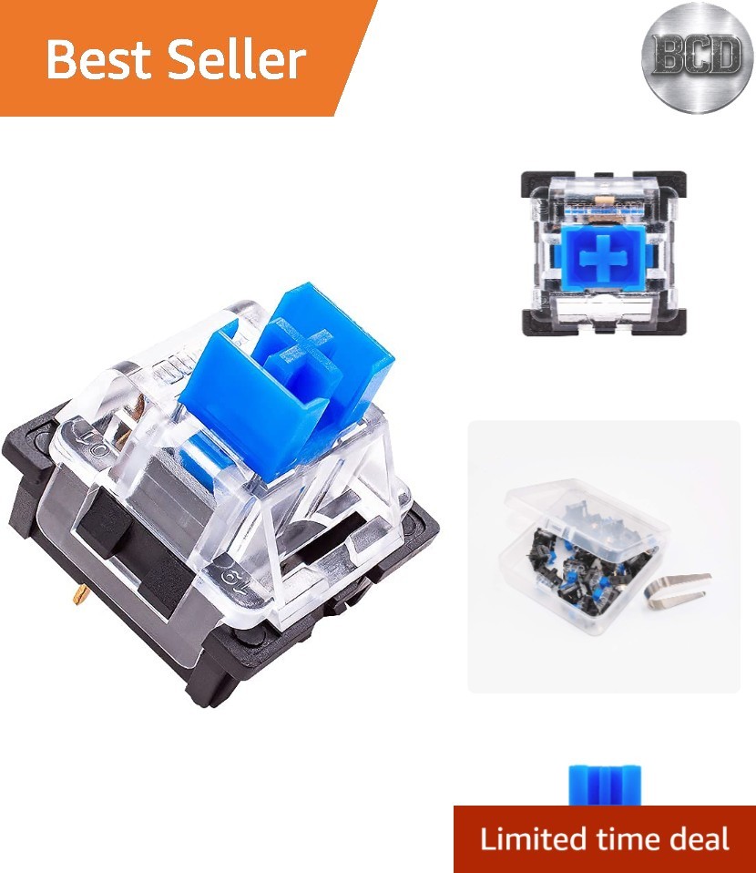 DIY Mechanical Keyboard Blue Switches - 20-Piece Pack, Solder-Free Installation