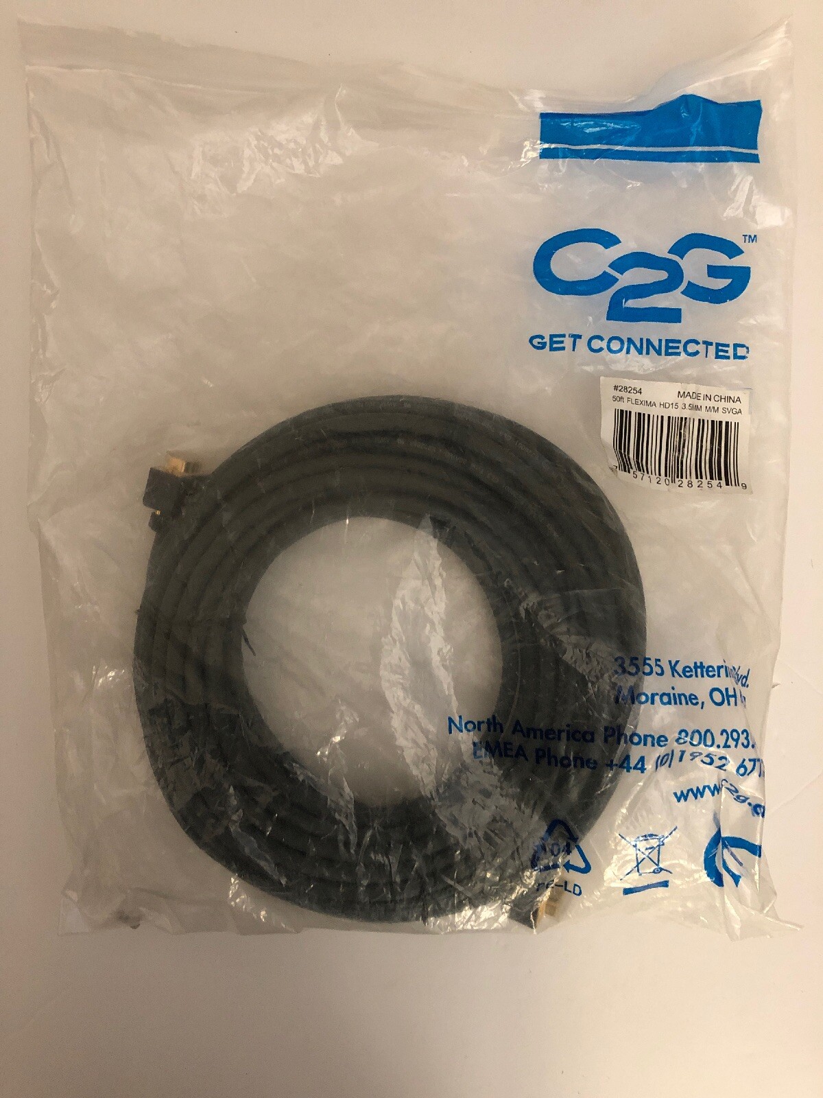 C2G 28254 C2G 50ft Flexima HD15 UXGA + 3.5mm Stereo Audio M/M Monitor Cable -
