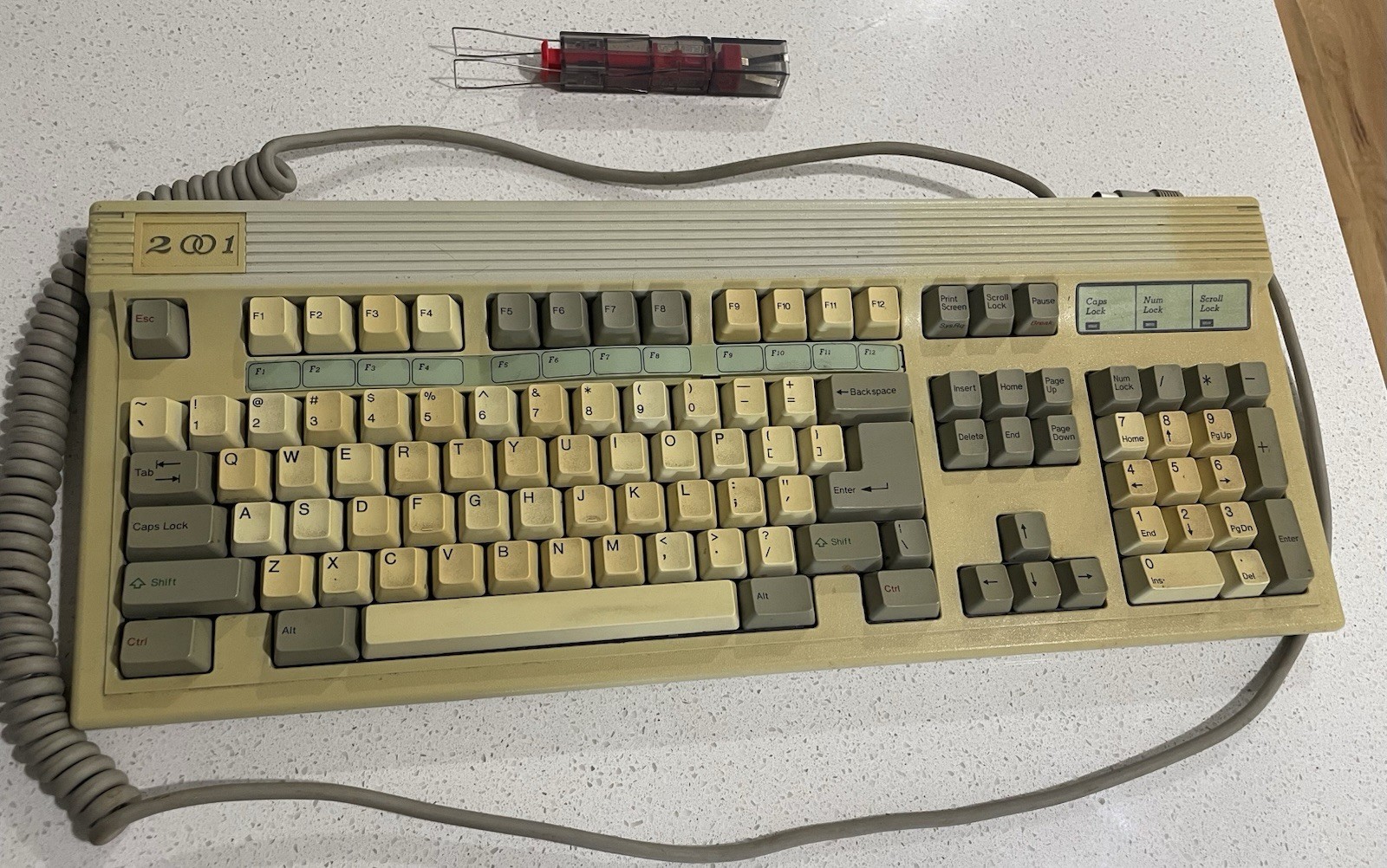 Vintage Focus FK-2001 Keyboard, White Alps Switches, Mechanical, Tested