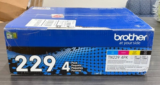GENUINE - BROTHER TN229 4PK FULL SET TONER CARTRIDGES - SEALED BAGS