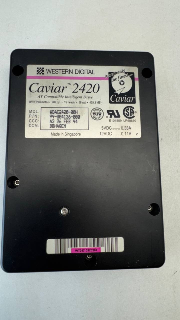 Western Digital WDAC2420-00H Caviar 2420 425.3MB 3.5 IDE Vintage 1994 HDD Retro