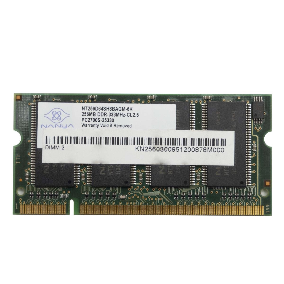 Nanya Nt256D64SH8BAGM-6K DDR1 256MB 333MHz DDR DDR1 SODIMM RAM Module