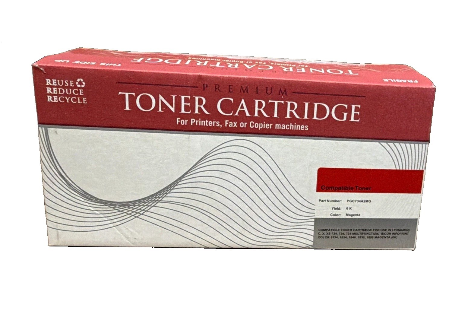 Premium Compatible Magenta Laser Toner for Lexmark X734/X736/X738 1834A