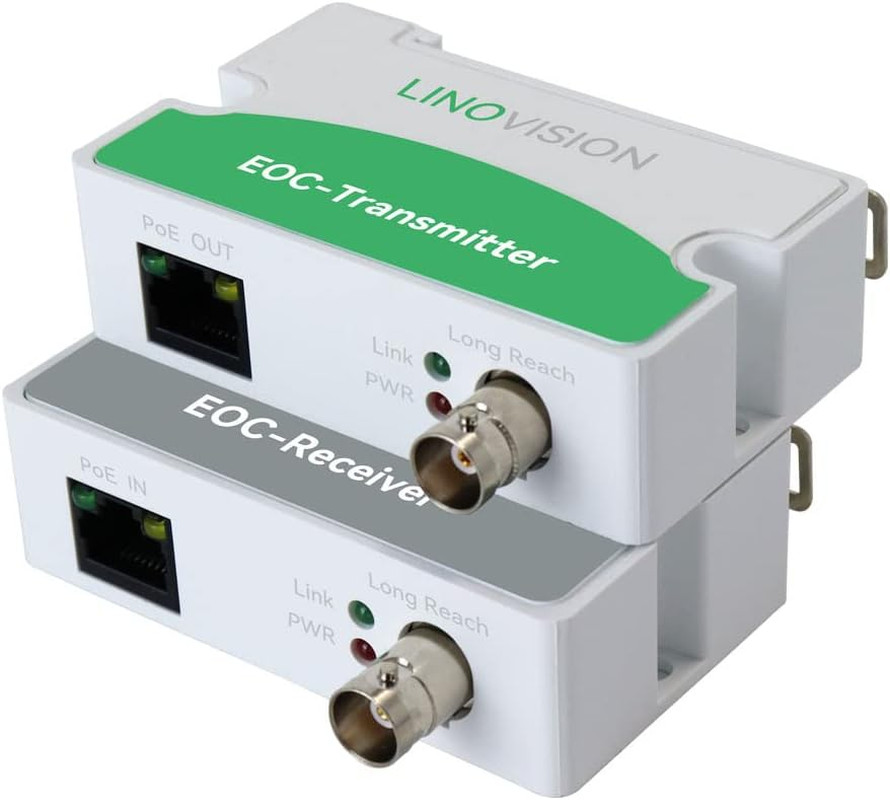 LNOVISION Longreach Poe over Coax Eoc Converter, IP Ethernet over Coax | up to 3