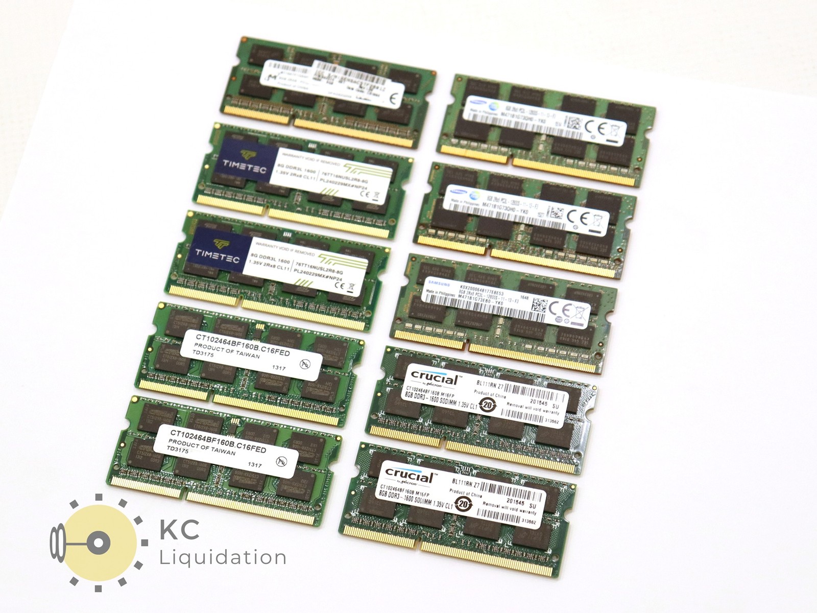 Lot 10x Mixed Brands 8GB DDR3 1600MHz PC3L-12800S 1.35V SODIMM RAM Memory