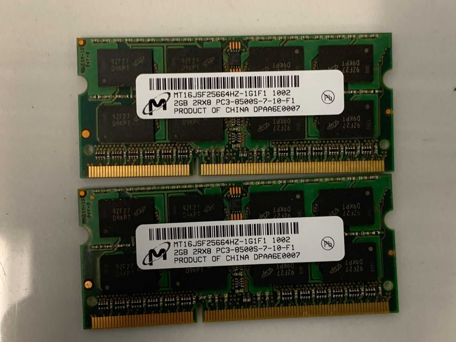 Micron 4GB 2x2GB DDR3 1066MHz PC3-8500S Laptop RAM MT16JSF25664HZ-1G1F1 204-Pin