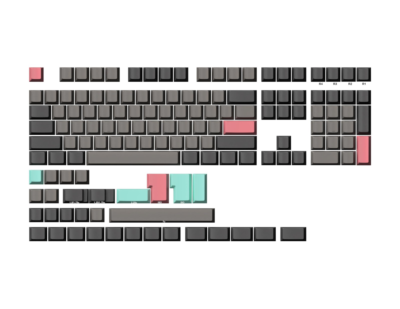 139 PCS Blank Premium Keycap Set 1.4 mm Thick PBT Cherry Profile Dolch MX