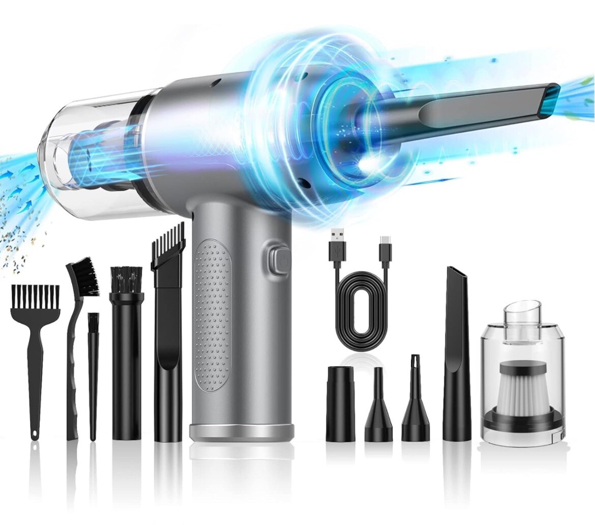 Compressed Air Duster with Air Blower 100000RPM Vacuum Cleaner and Air Duster