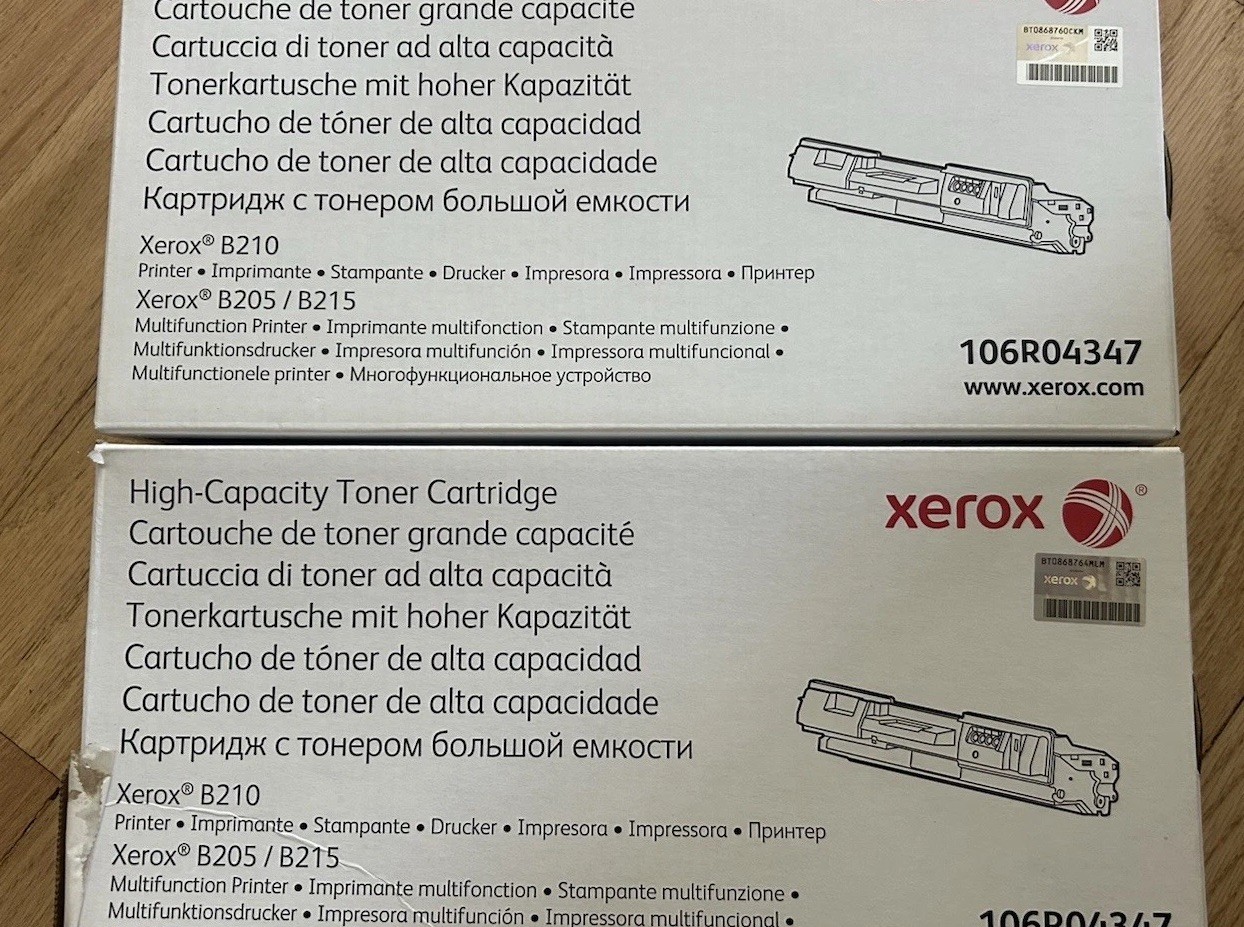 Xerox 106R04347 Genuine Black Laser Toner Cartridge for B205 B210 B215.  2 pcs.