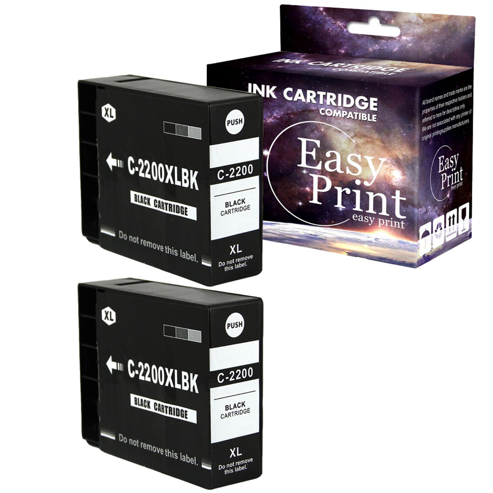 2PK PGI2200XL Black Ink Cartridge for Canon Maxify MB5420 iB4020 iB4120 Printer