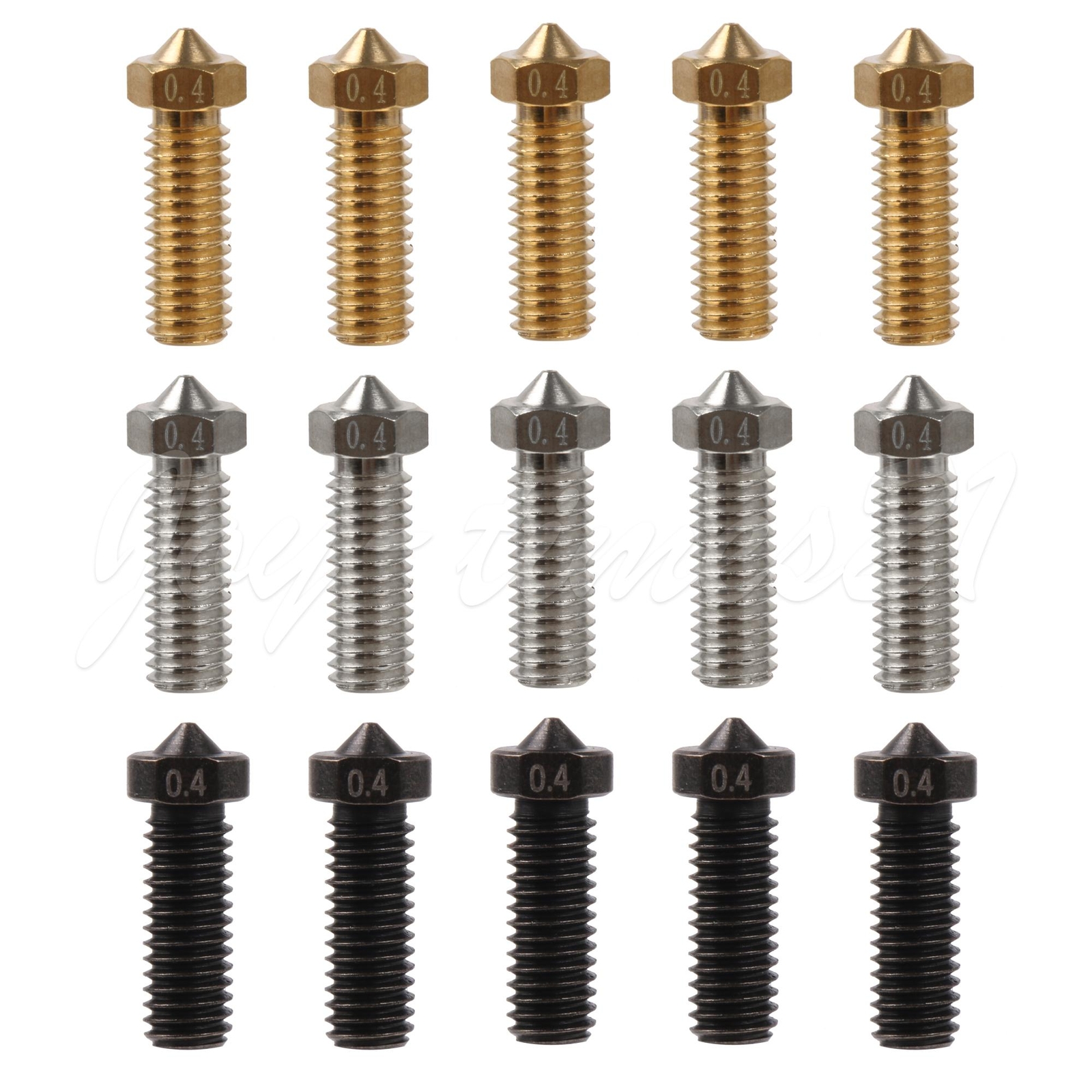 15Pcs M6 3D Printers Nozzles 0.4mm Replacement for Kobra Plus 1.75mm