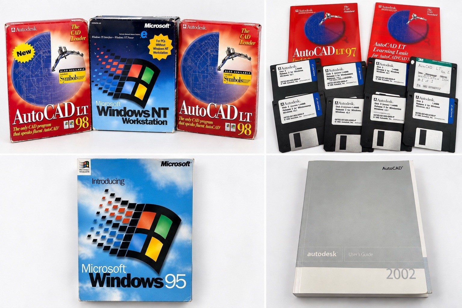 LOT Vintage Software AutoCAD LT 98 Windows NT 4.0 2000 Pro Microsoft Autodesk 02