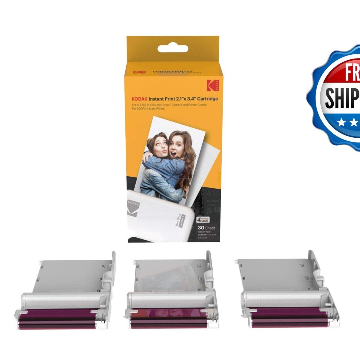 Kodak 4Pass 2.1x3.4 Film Cartridge 30 Sheets for Mini 2 Retro/Era Mini Shot 2