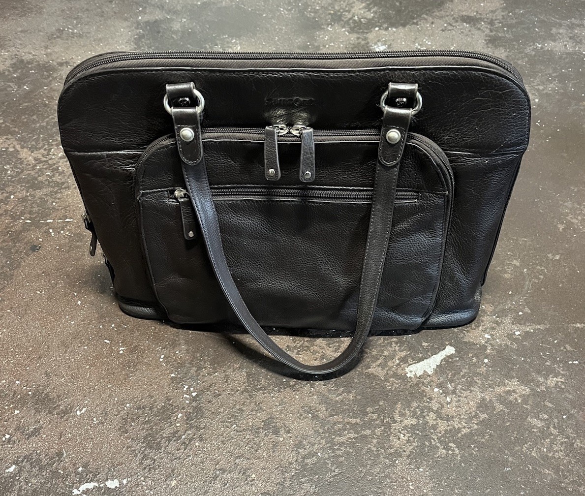 SAMSONITE LAPTOP Carry On Medium Over Shoulder Bag Purse Computer Brown Leather