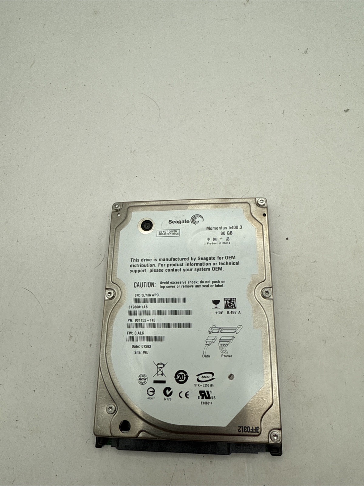 Ps3 Mix Seagate/Toshiba/Fujitsu/Hitachi 2.5" SATA Hard Drives 80gb