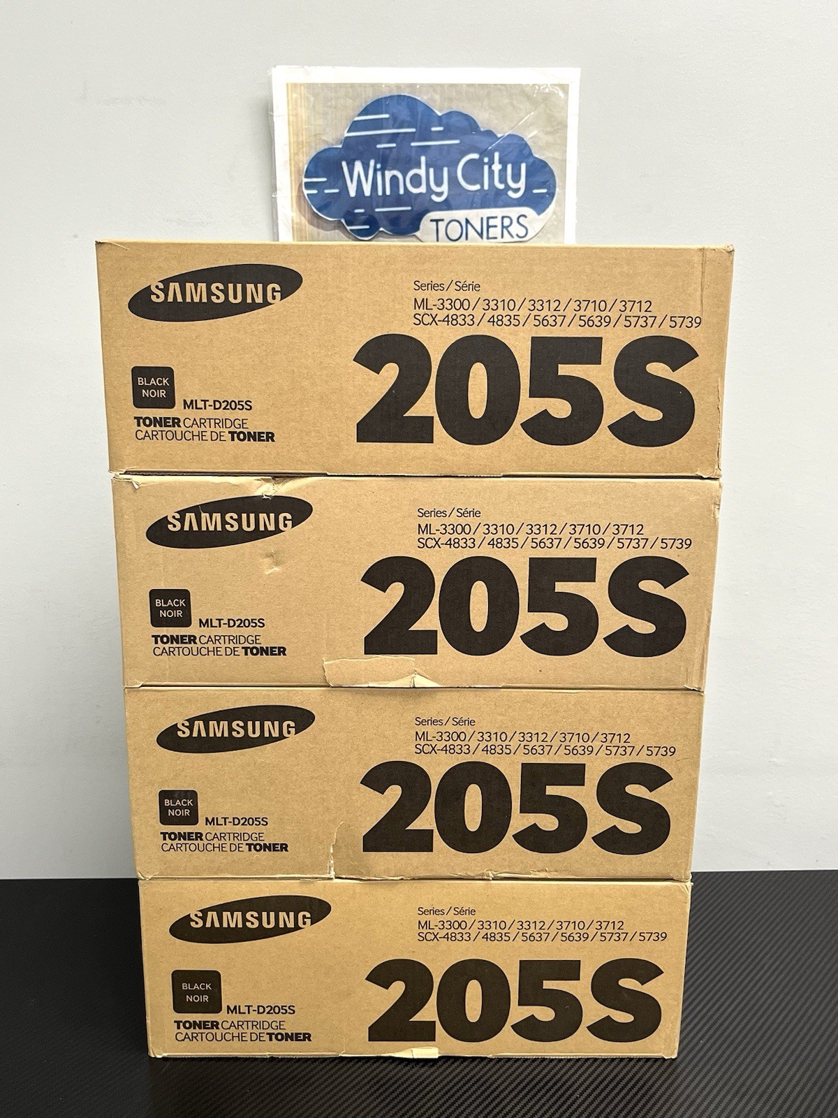 SAMSUNG MLT-D205S, 205S, SU978A Lot of 4 Black Toner ML-3710D/ML-3710ND/SCX-5637