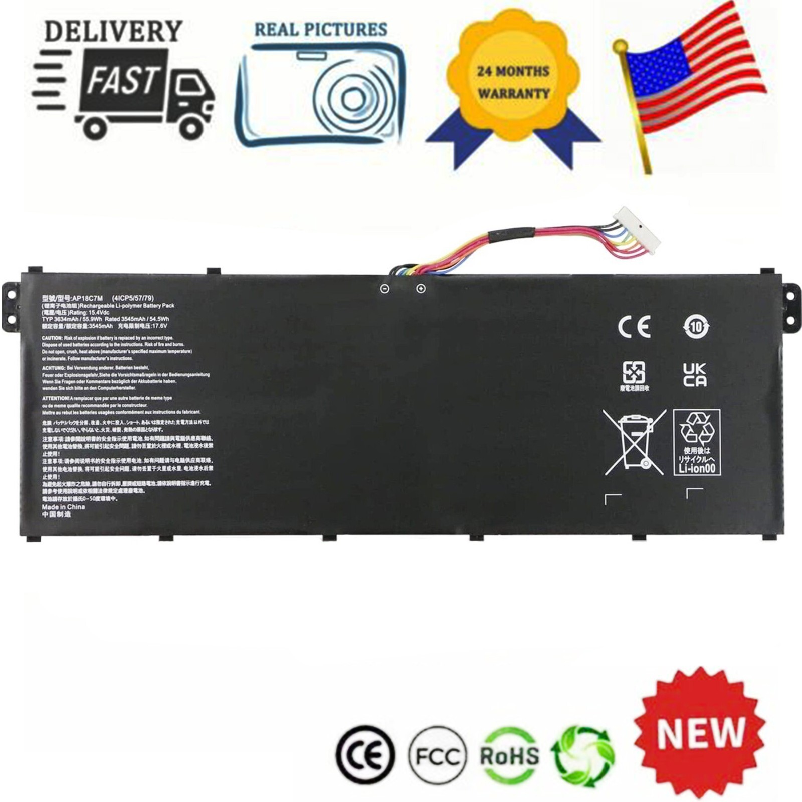 AP18C7M Battery for Acer Swift 3 SF313-52 Swift 5 Pro SF514-54GT Spin 5 SP513-54