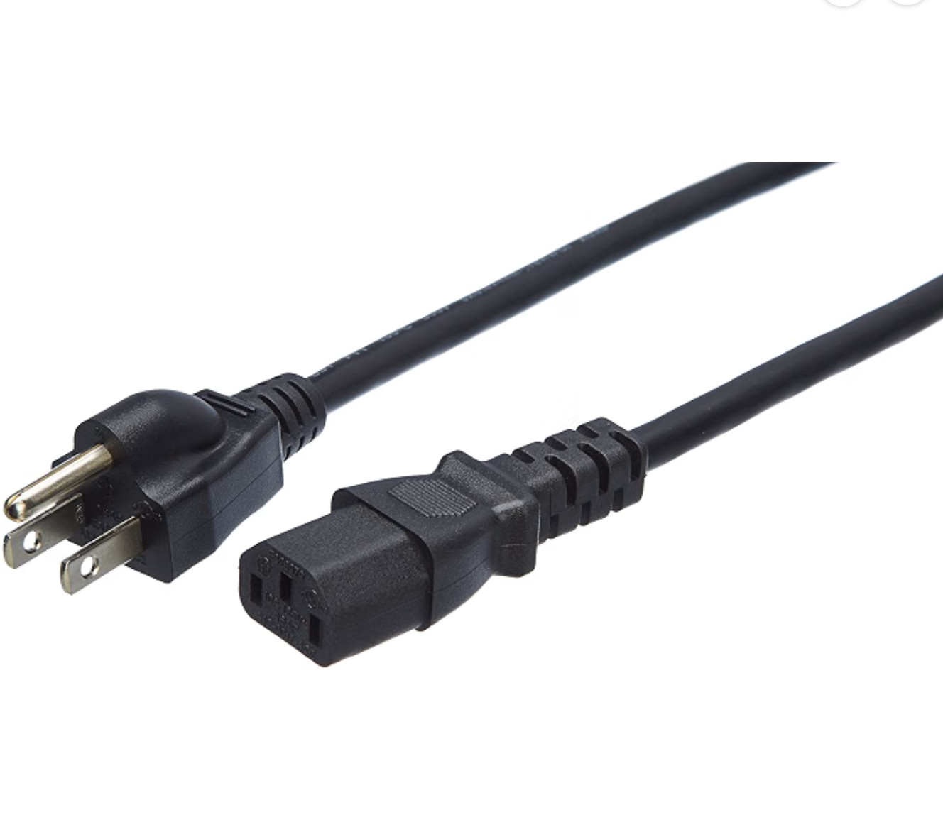 Amazon Basics 12 Ft 3.7 m Black Computer Power Cord Cable - NEW IN BOX