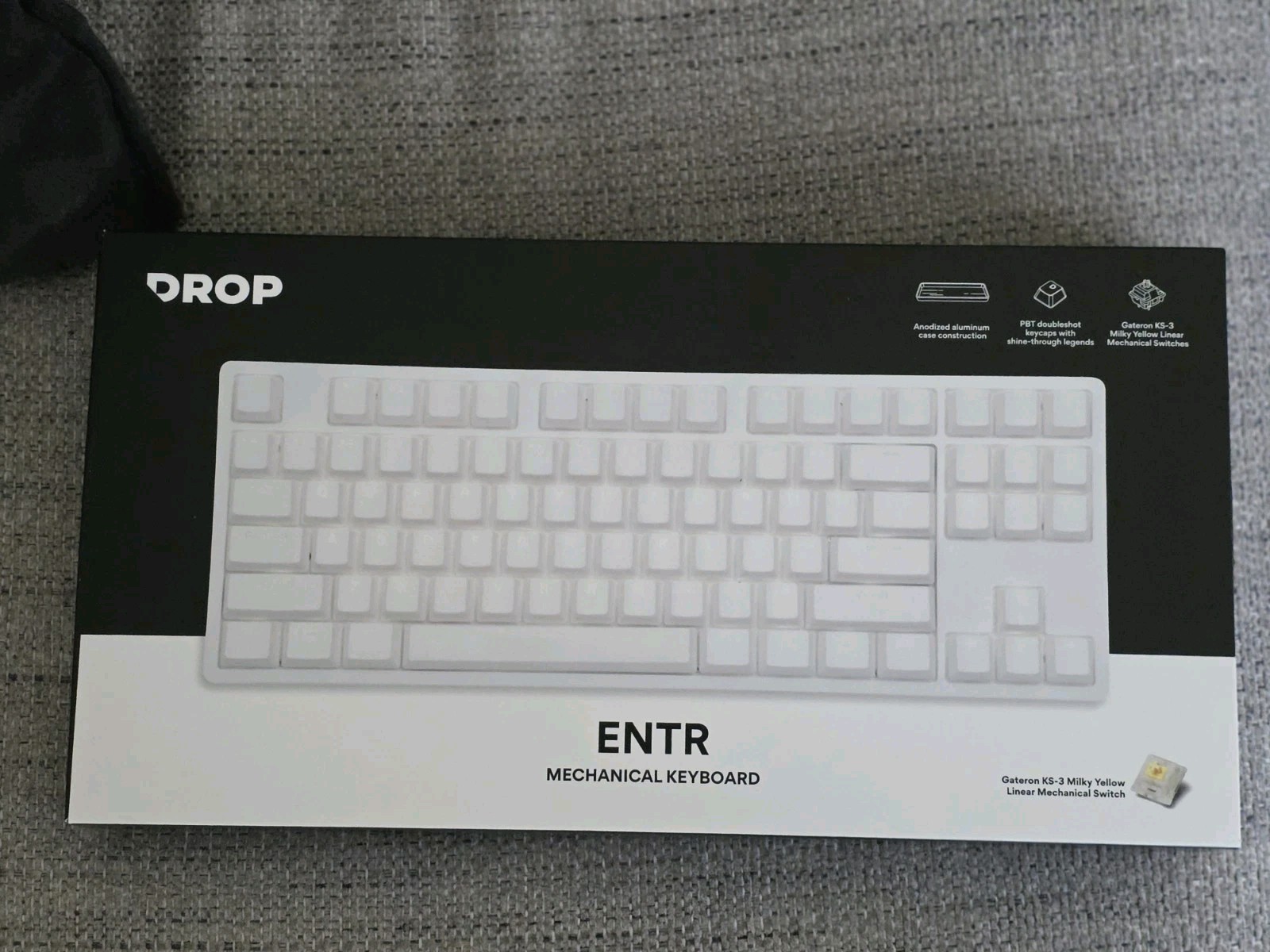 Drop ENTR Mechanical Tenleyless Keyboard,  Aluminum Case, Silver/White Brand New