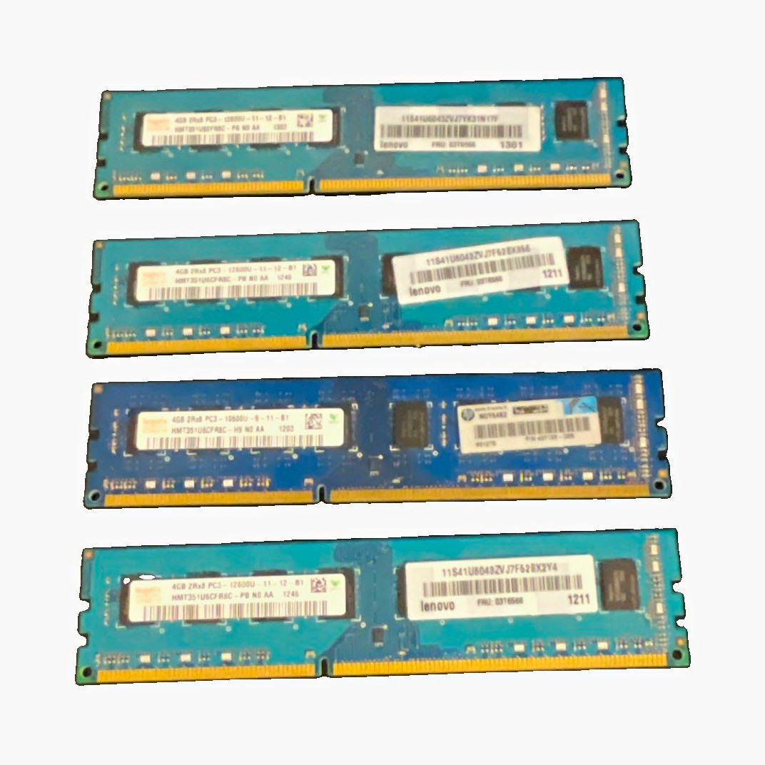 16GB Kit 4x4GB DDR3 1600MHz PC3-12800 Non-ECC DIMM Desktop Memory RAM