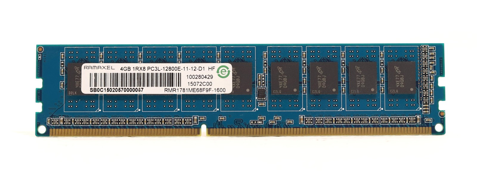 Ramaxel 4GB 1Rx8 PC3L-12800E-11-12-D1 ECC Unbuffered RAM P/N:RMR1781ME68F9F-1600