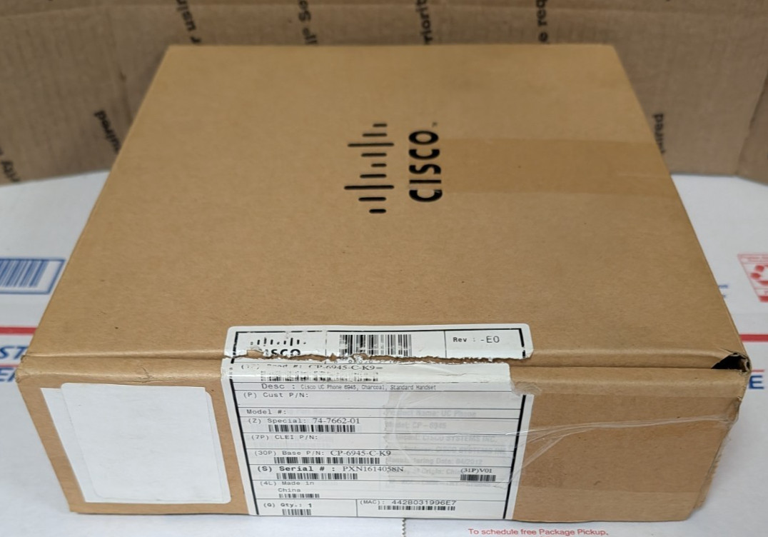 OPEN BOX Cisco CP-6945-C-K9 Charcoal, Standard Handset, Cords,Stand