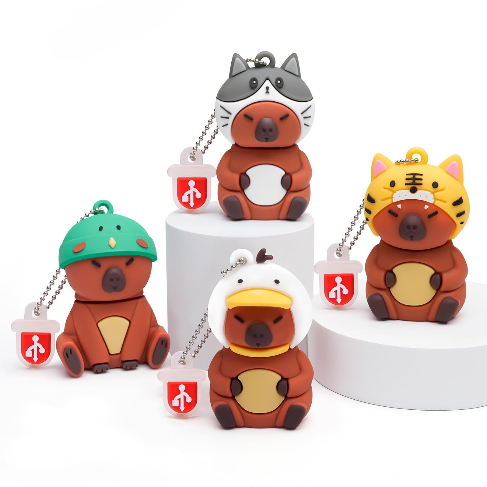USB Stick 4Pcs 32GB Cute Flash Drive Capybara Animal Memory Stick Novelty Fla...