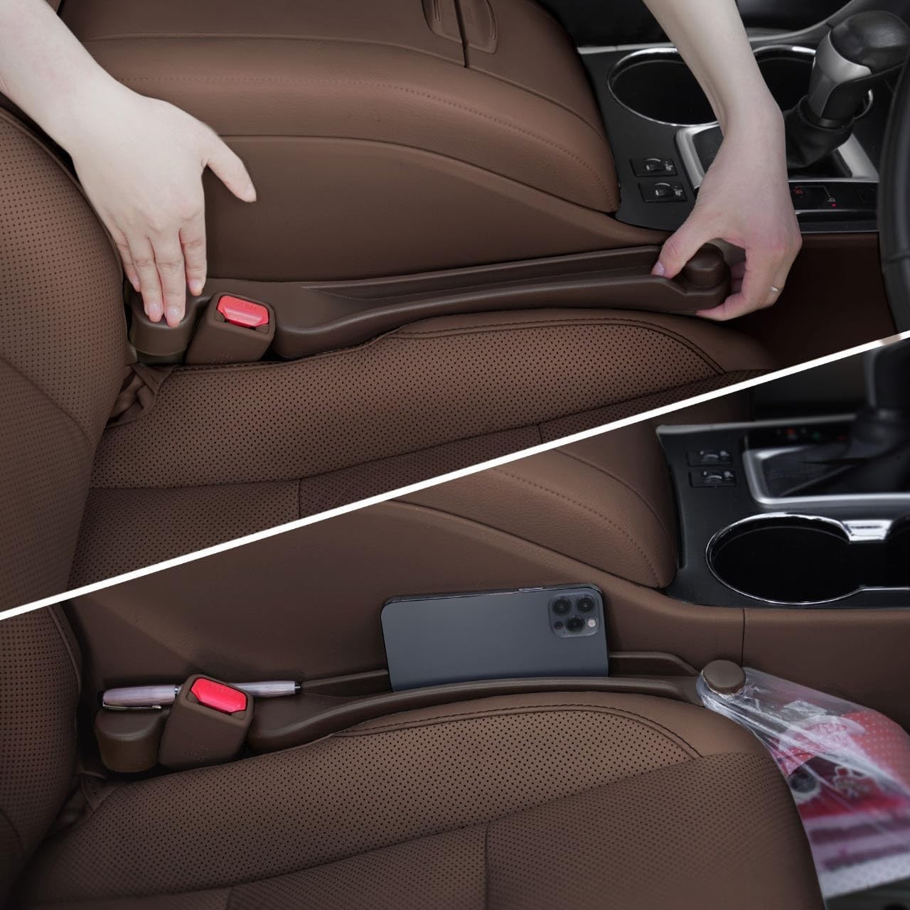 Car Seat Gap Filler 2 Pack Soft Foam Multifunctional Seat Side Gap Filler with..