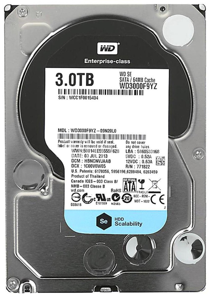 HARD DRIVE WD Se WD3000F9YZ 3TB 7.2K 64MB SATA III 3.5''