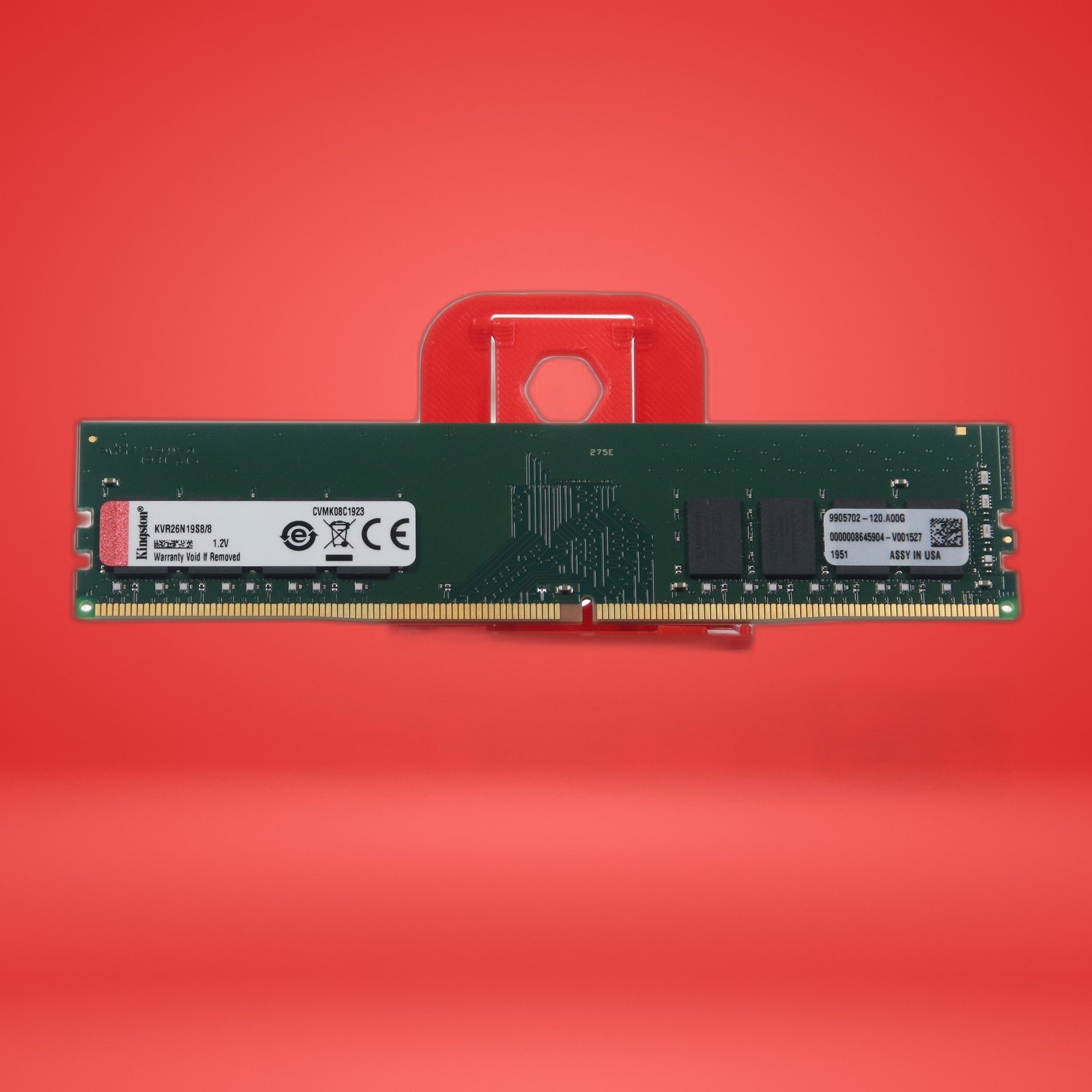 Kingston 8GB 2400MHz 288-pin DIMM DDR4 RAM Memory Module (KVR26N19S8/8)