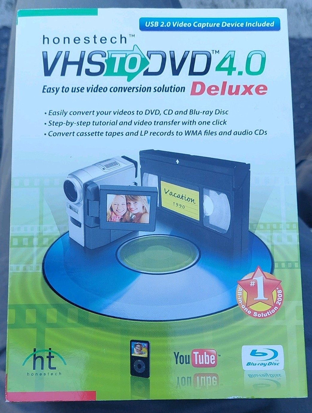 Honestech VHS to DVD 4.0 Deluxe LP & Cassette to CD & WMA file converter Sealed