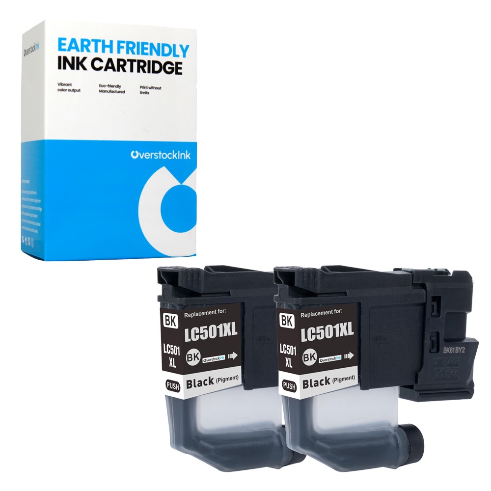 OSI Compatible 2-Pack LC501XLBK Ink Cartridges fits Brother MFC-J1360DW J1410DW
