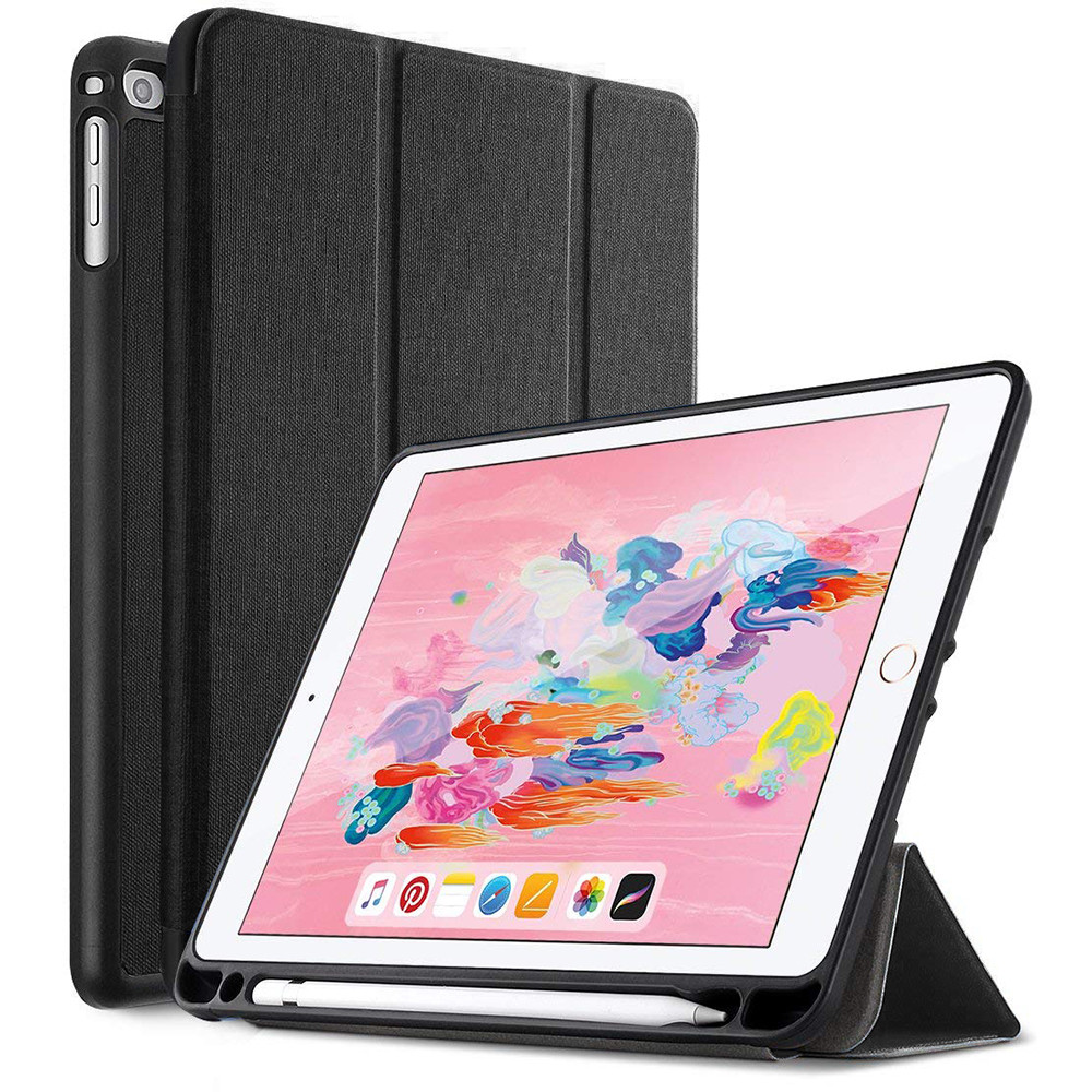 Apple iPad 9.7 inch 2018 Tablet Case Soft Leather Triangle Bracket Smart Cover