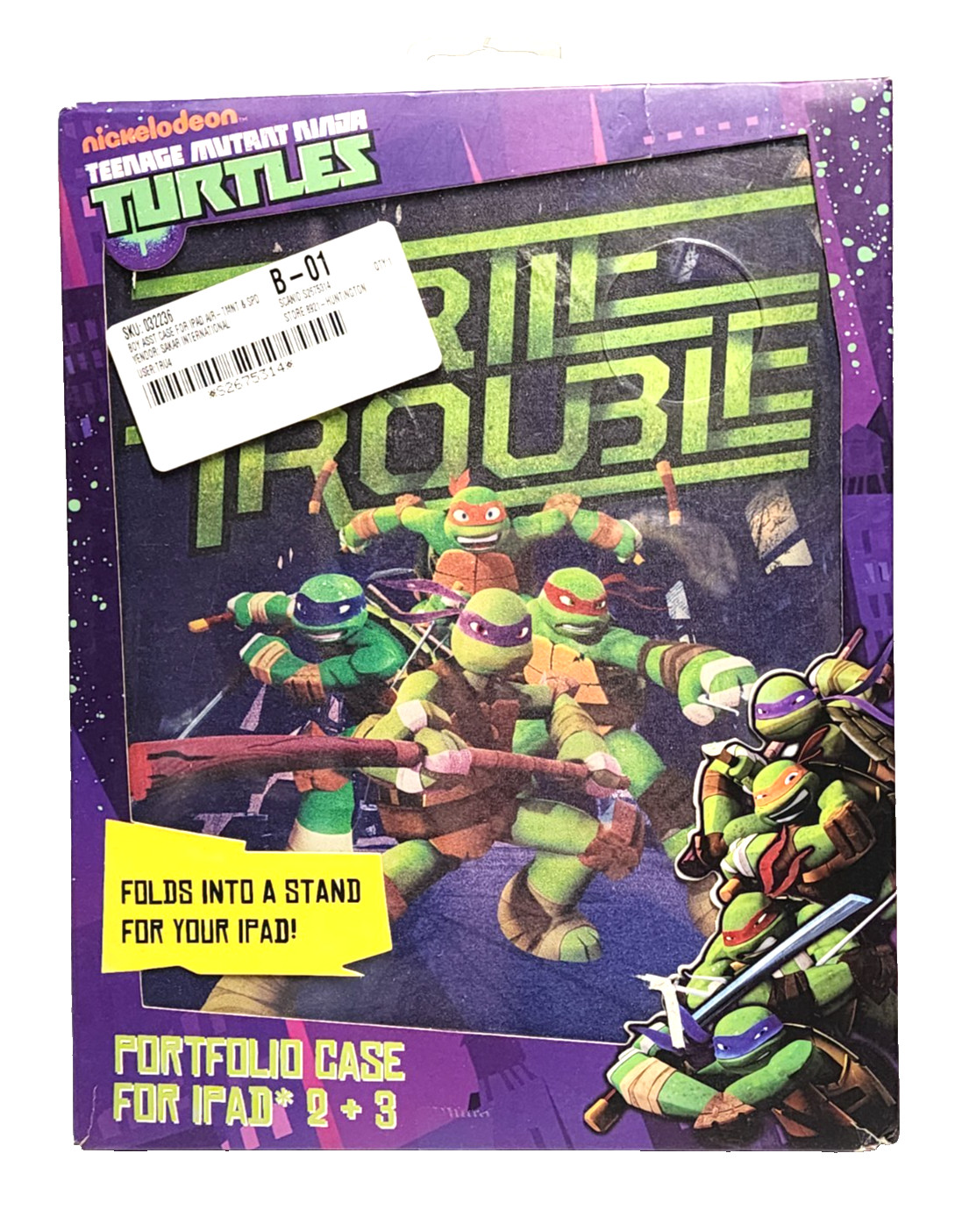 New Teenage Mutant Ninja Turtles Portfolio Case w/Stand iPad 2 + 3 Tablet Case