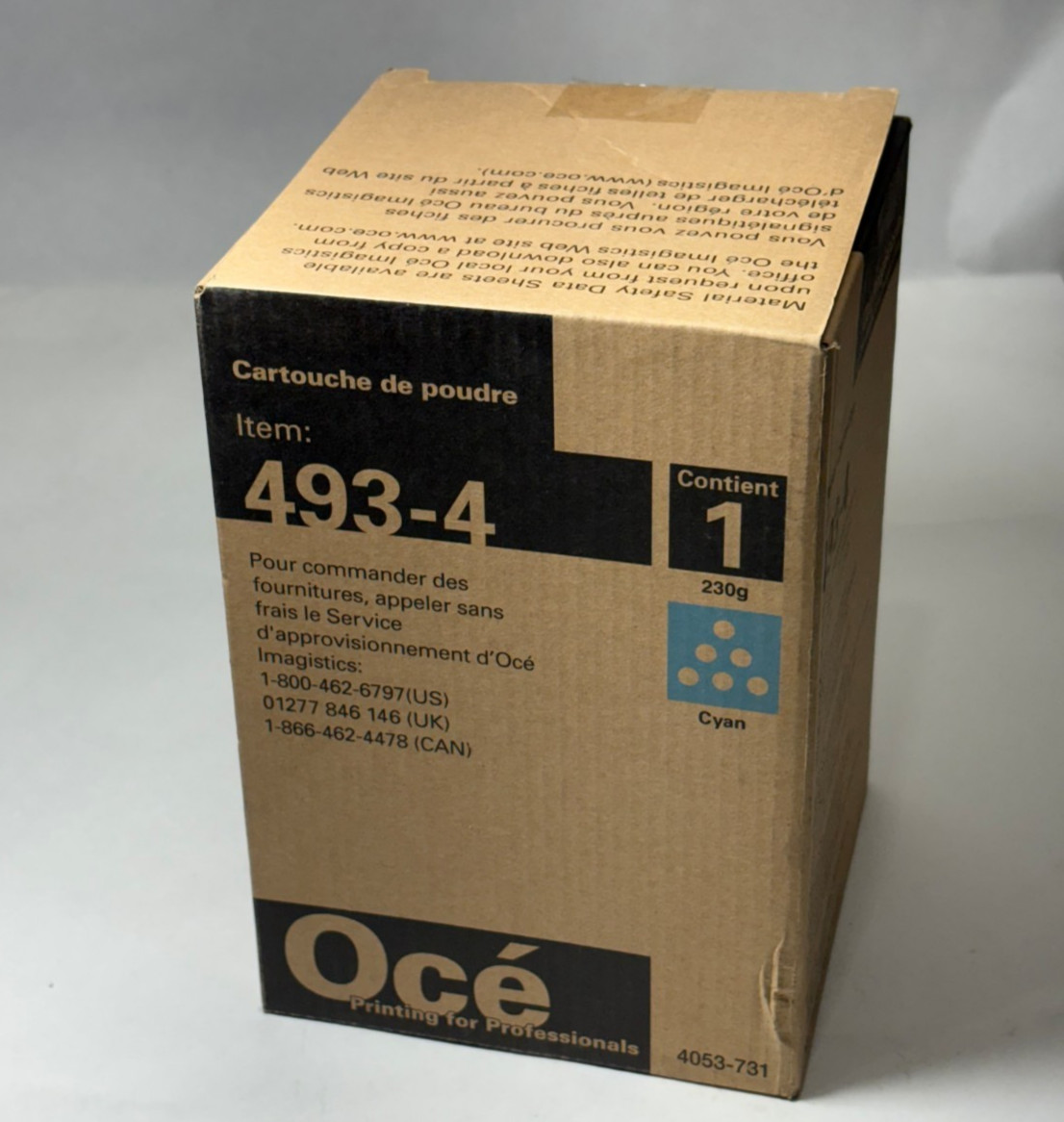 Oce Imagistics 493-4 Cyan Toner Cartridge CM3520 CM3525 CM4520 CM4525 NIB OEM