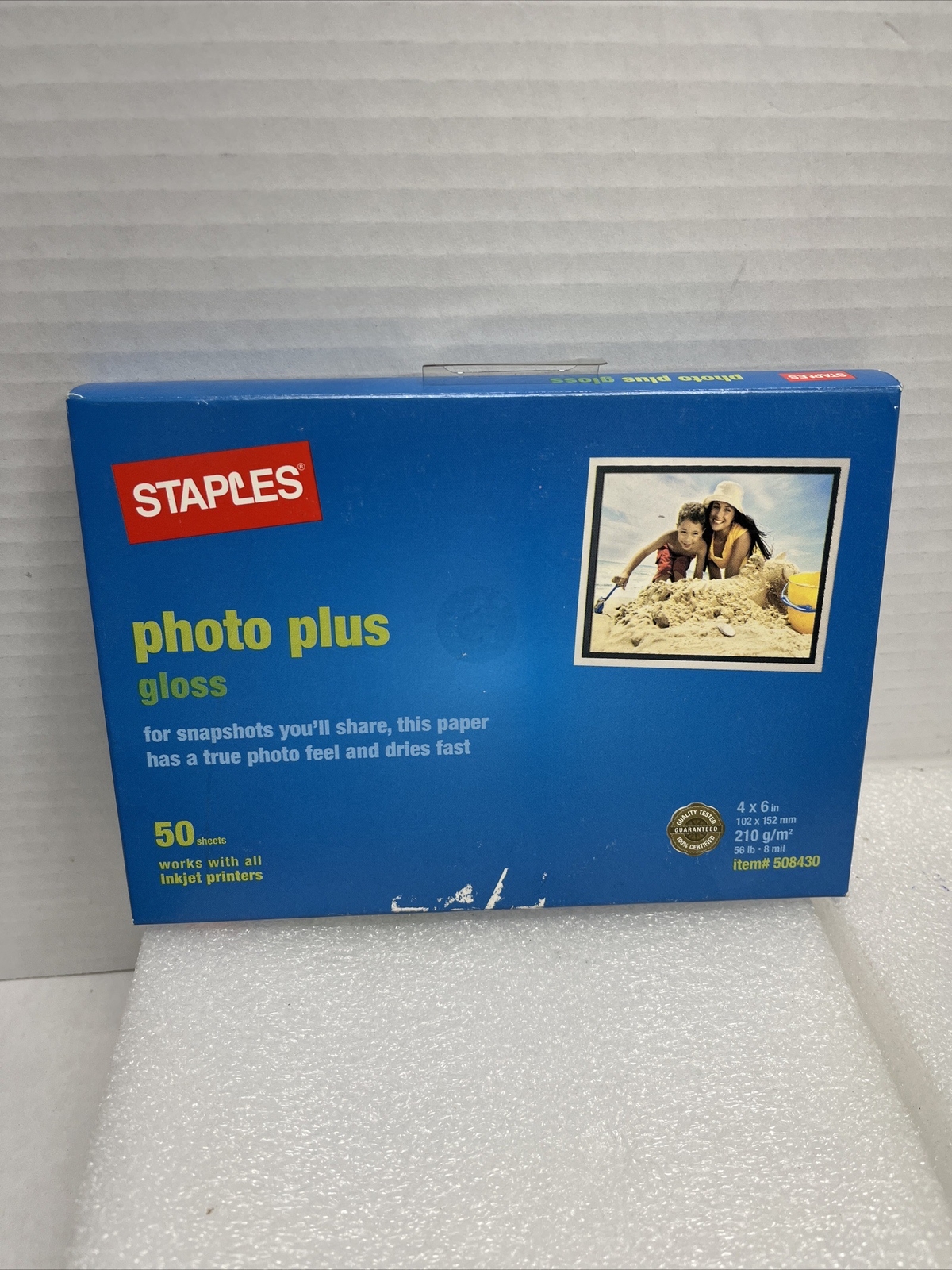 NEW Staples Photo Plus Gloss 4x6 8 mil Photo Paper 50 Sheet Box SEALED 