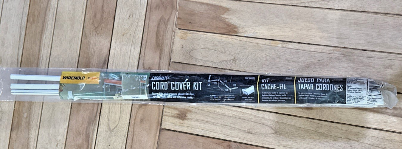 Wiremold CordMate C110 White Cord Cover Kit – NEW & SEALED – 5 Sets Available